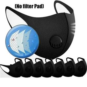 Black Reusable Face Mask Anti-fog Washable Men Women Unisex